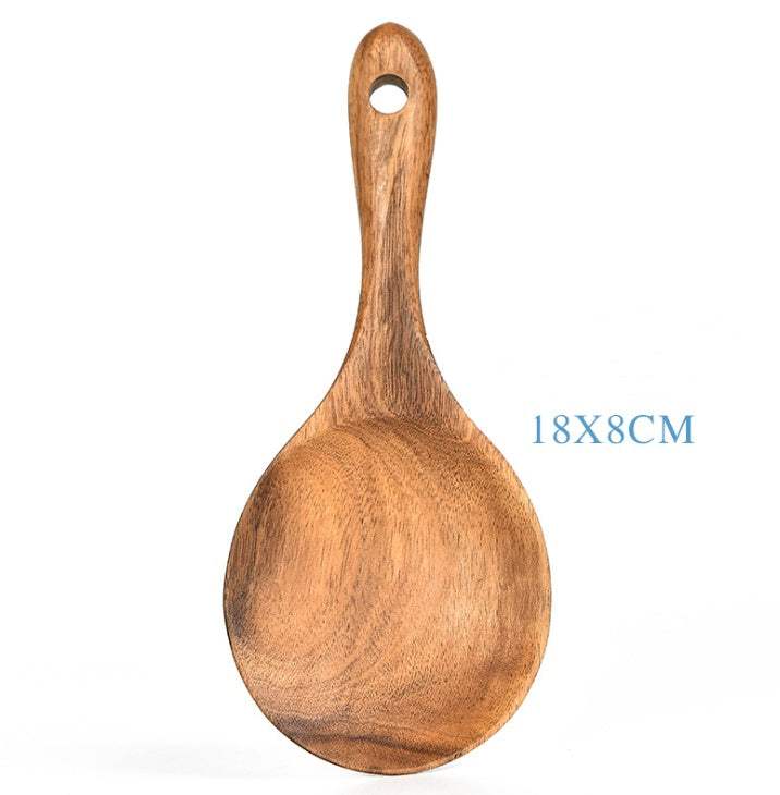 Ensemble d'ustensiles de cuisine en cuillère en bois de teck naturel durable