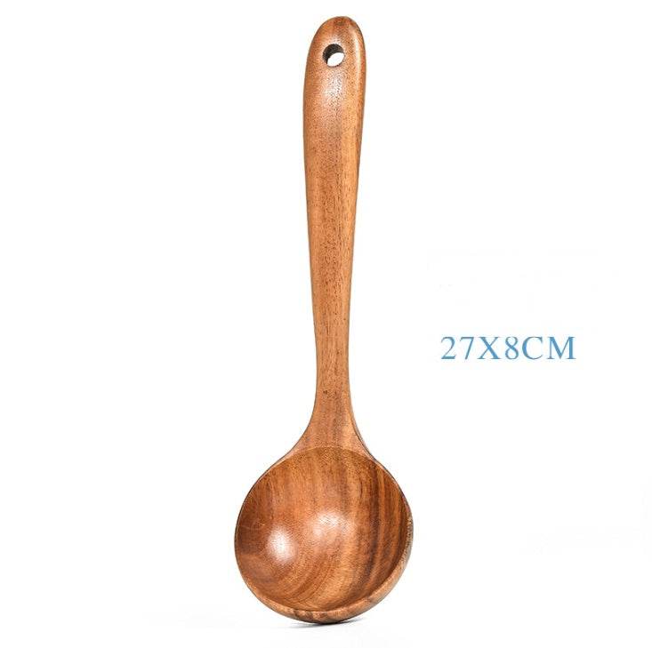 ensemble ustensiles cuisine cuillère en bois teck naturel durable écologique
